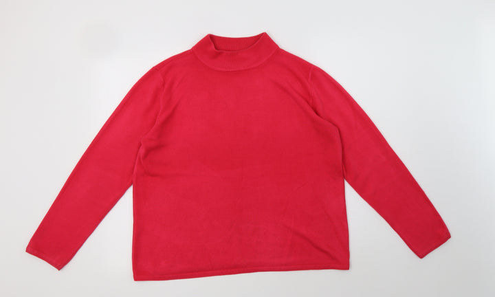 BM Womens Pink Mock Neck Acrylic Pullover Jumper Size M