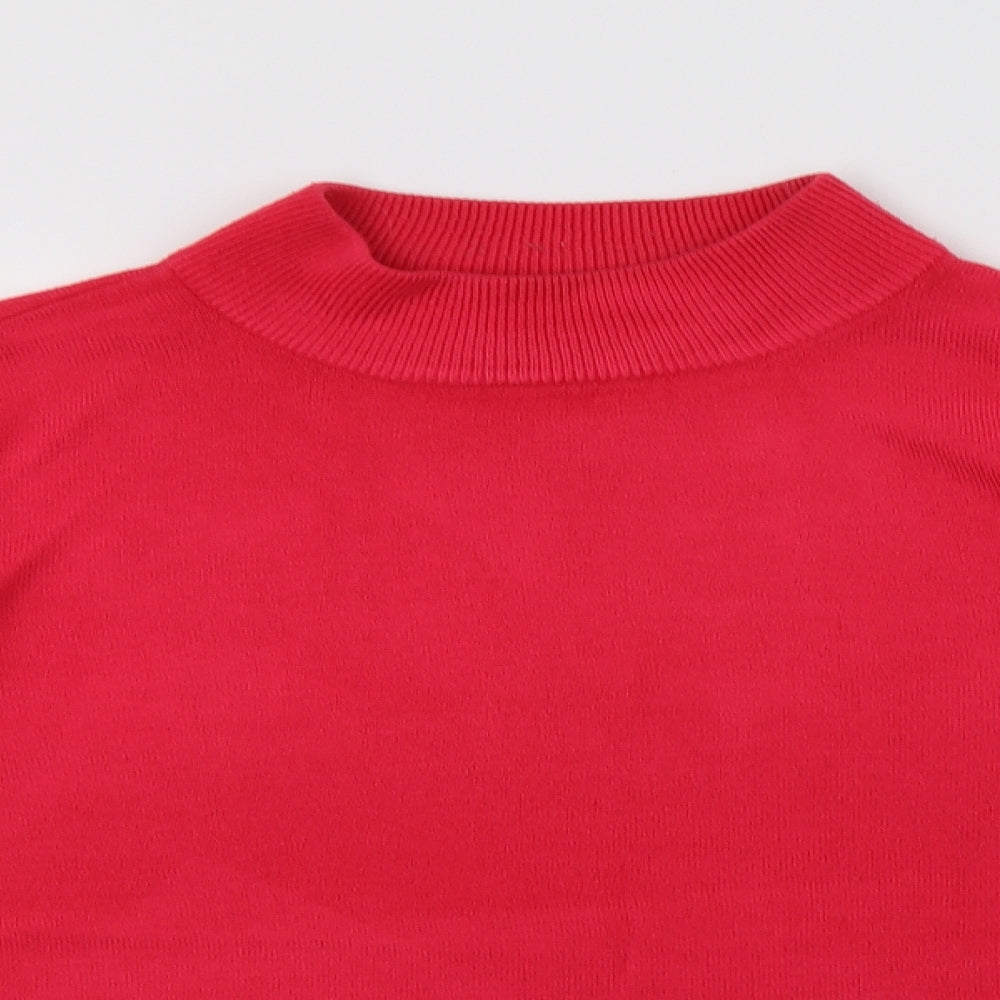 BM Womens Pink Mock Neck  Acrylic Pullover Jumper Size M