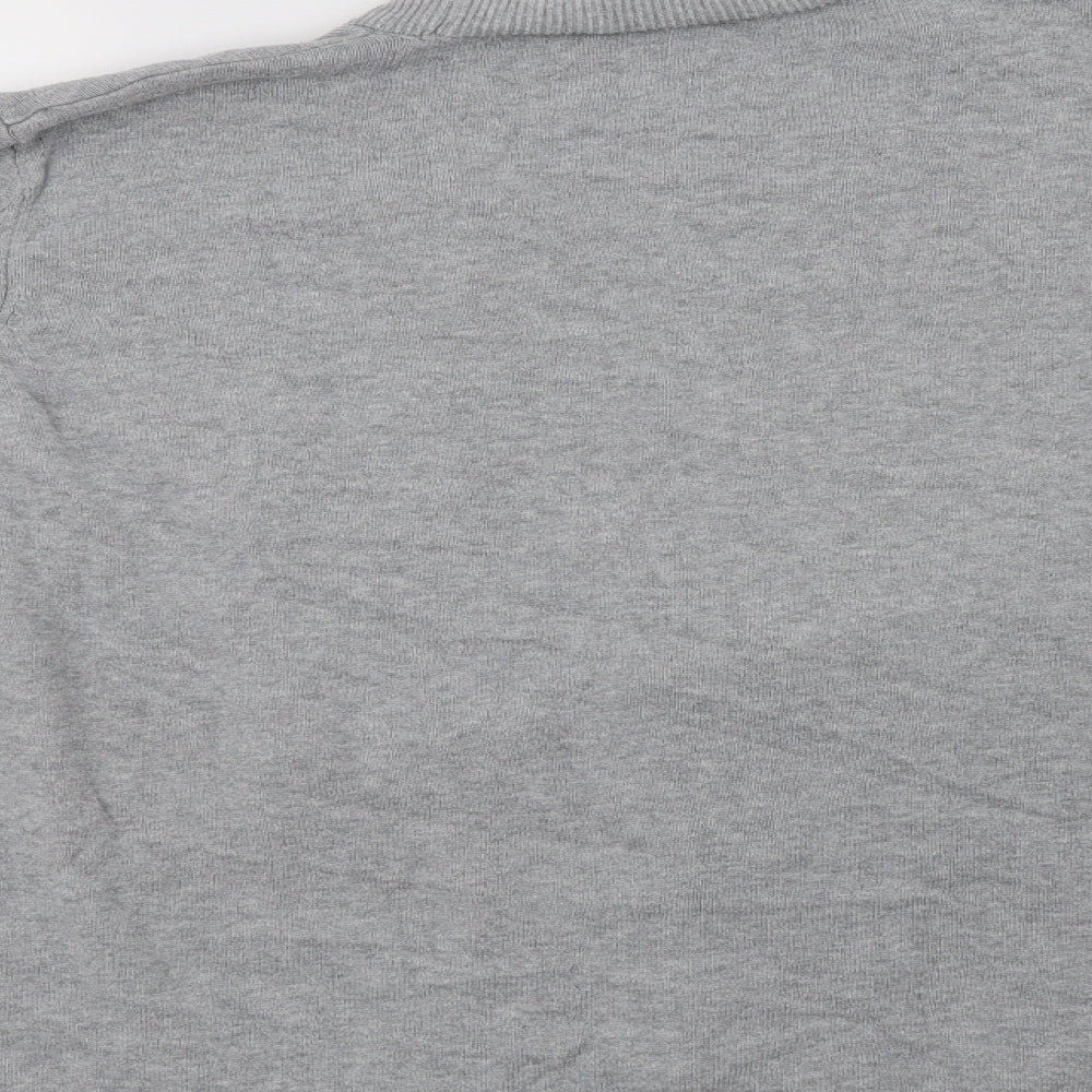 Avenue Womens Grey V-Neck  Cotton Cardigan Jumper Size 18