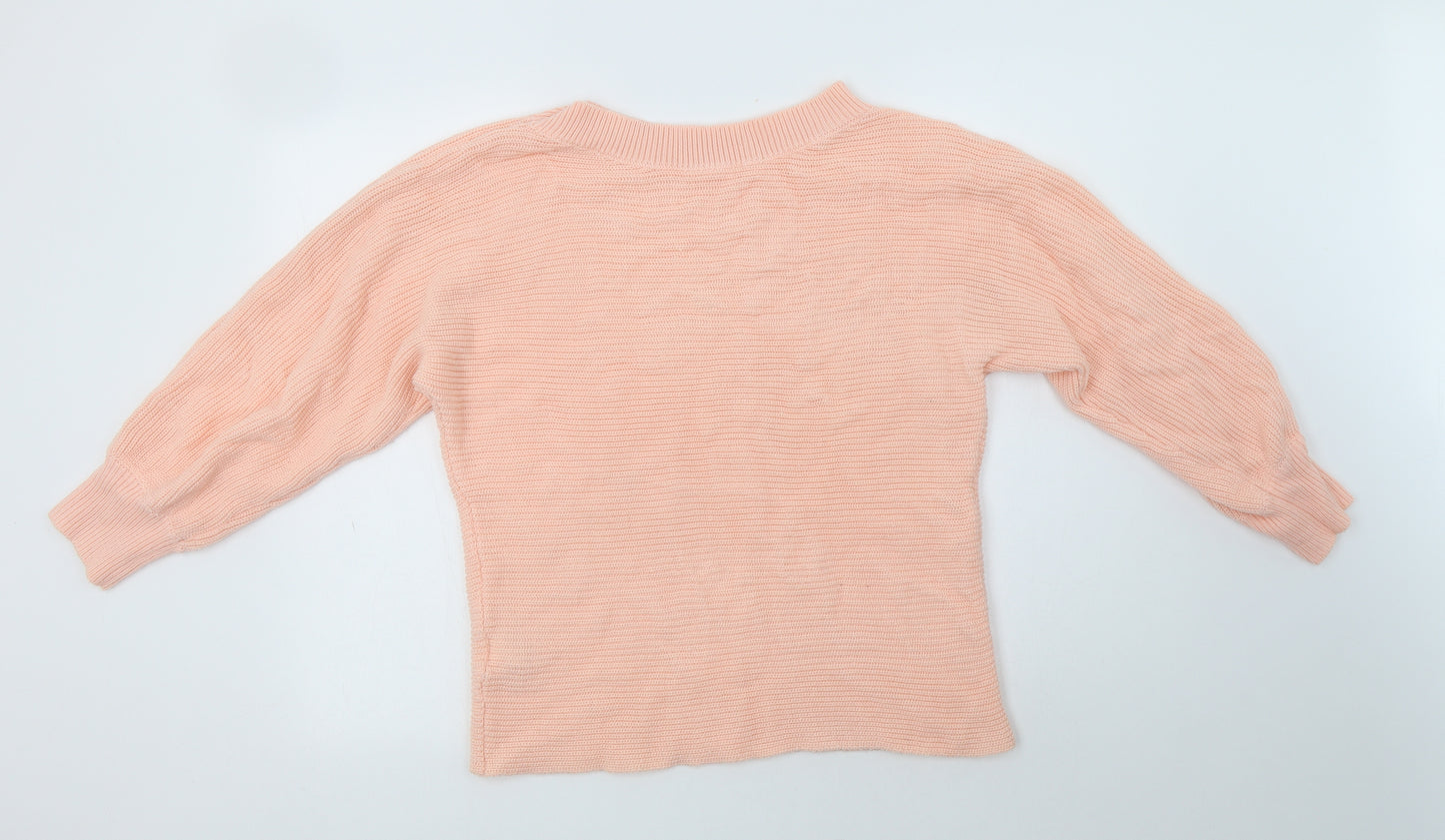 SheIn Womens Pink Boat Neck  Acrylic Pullover Jumper Size L