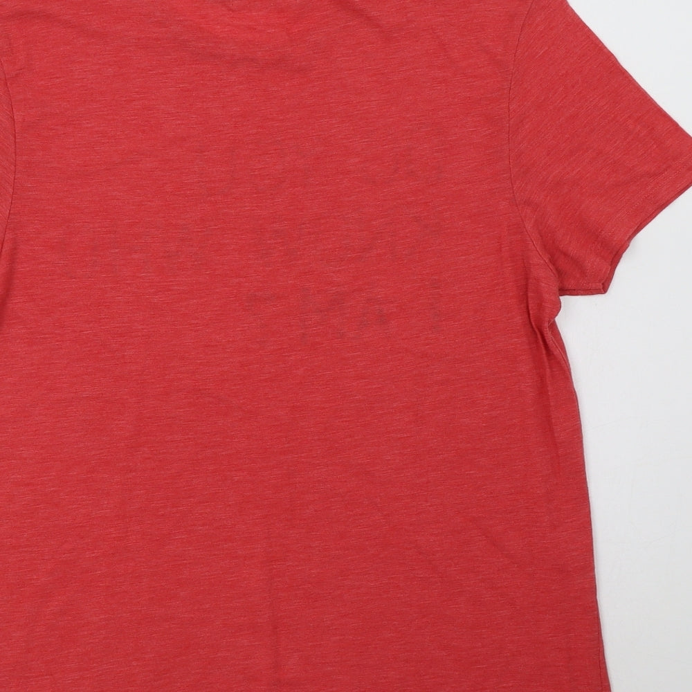 Topman Mens Red  Polyester  T-Shirt Size M Crew Neck