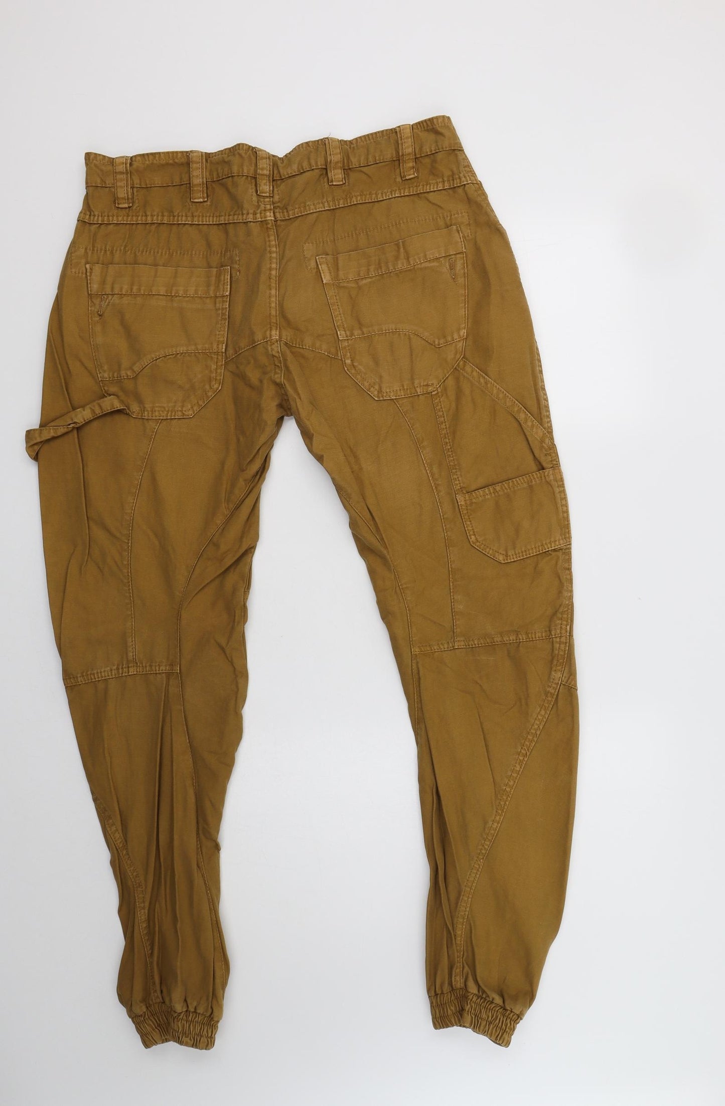 Primark Mens Beige  Cotton Cargo Trousers Size 36 L32 in Regular Button