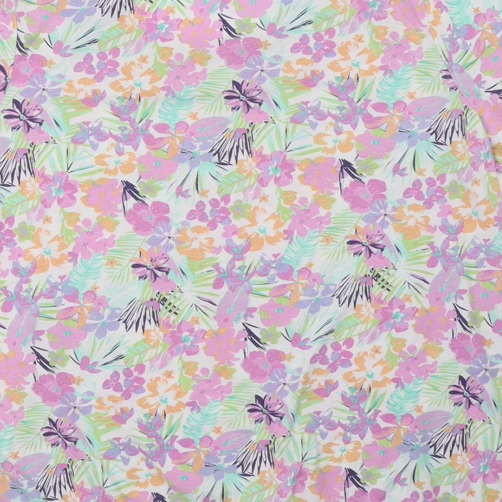 BM Womens Multicoloured Floral Polyester Basic Blouse Size 18 Round Neck
