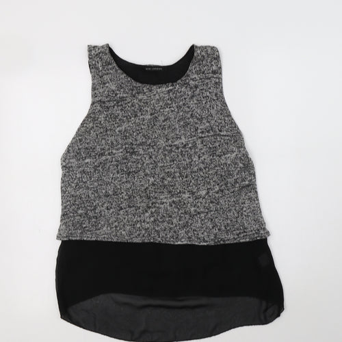 QED London Womens Grey  Acrylic Basic Blouse Size S Round Neck
