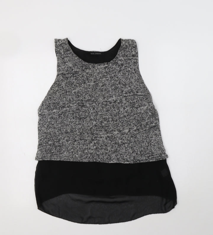 QED London Womens Grey Acrylic Basic Blouse Size S Round Neck
