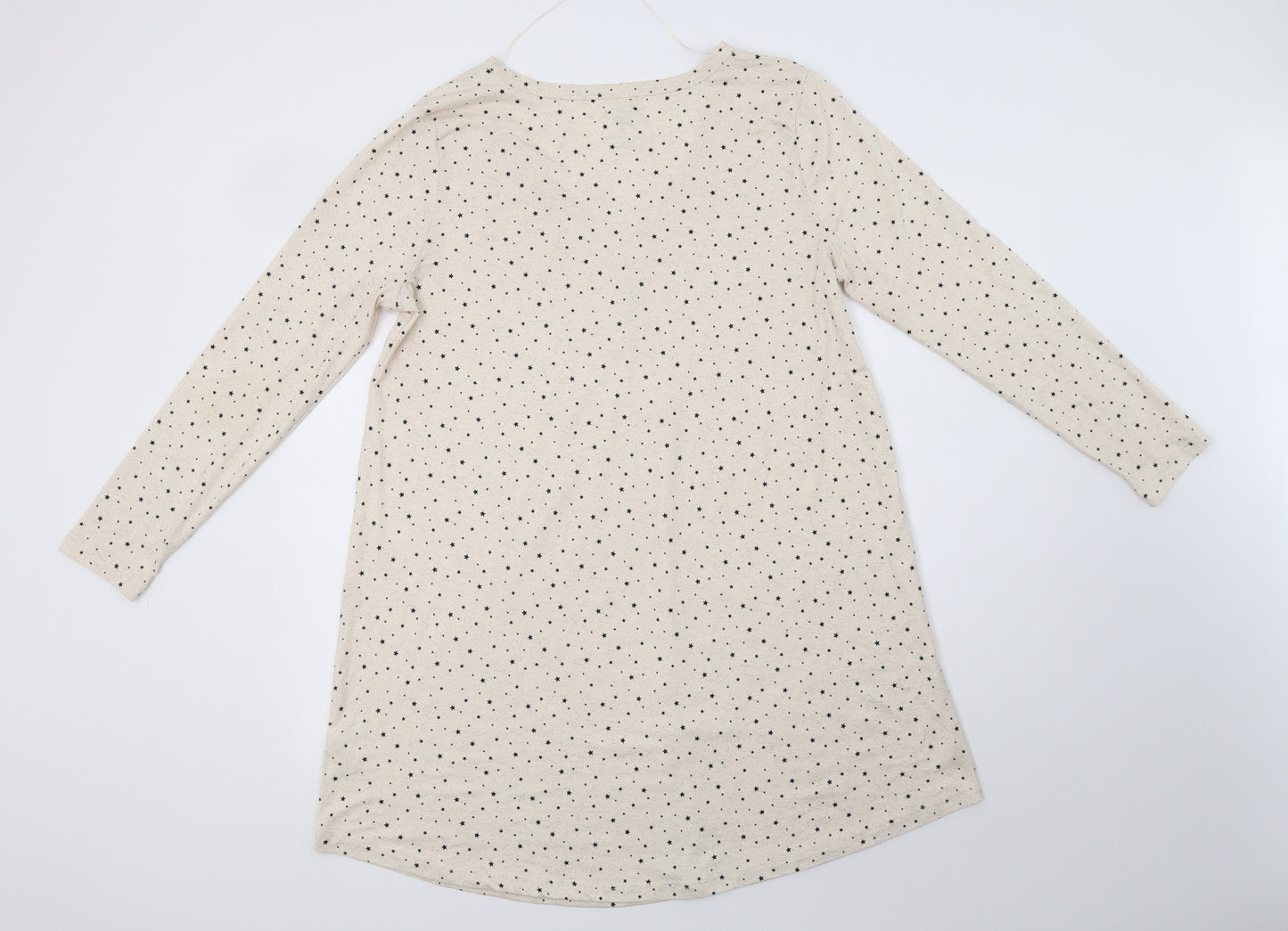 Primark Womens Beige Geometric Polyester Chemise Dress Size 12  Button - Star Print