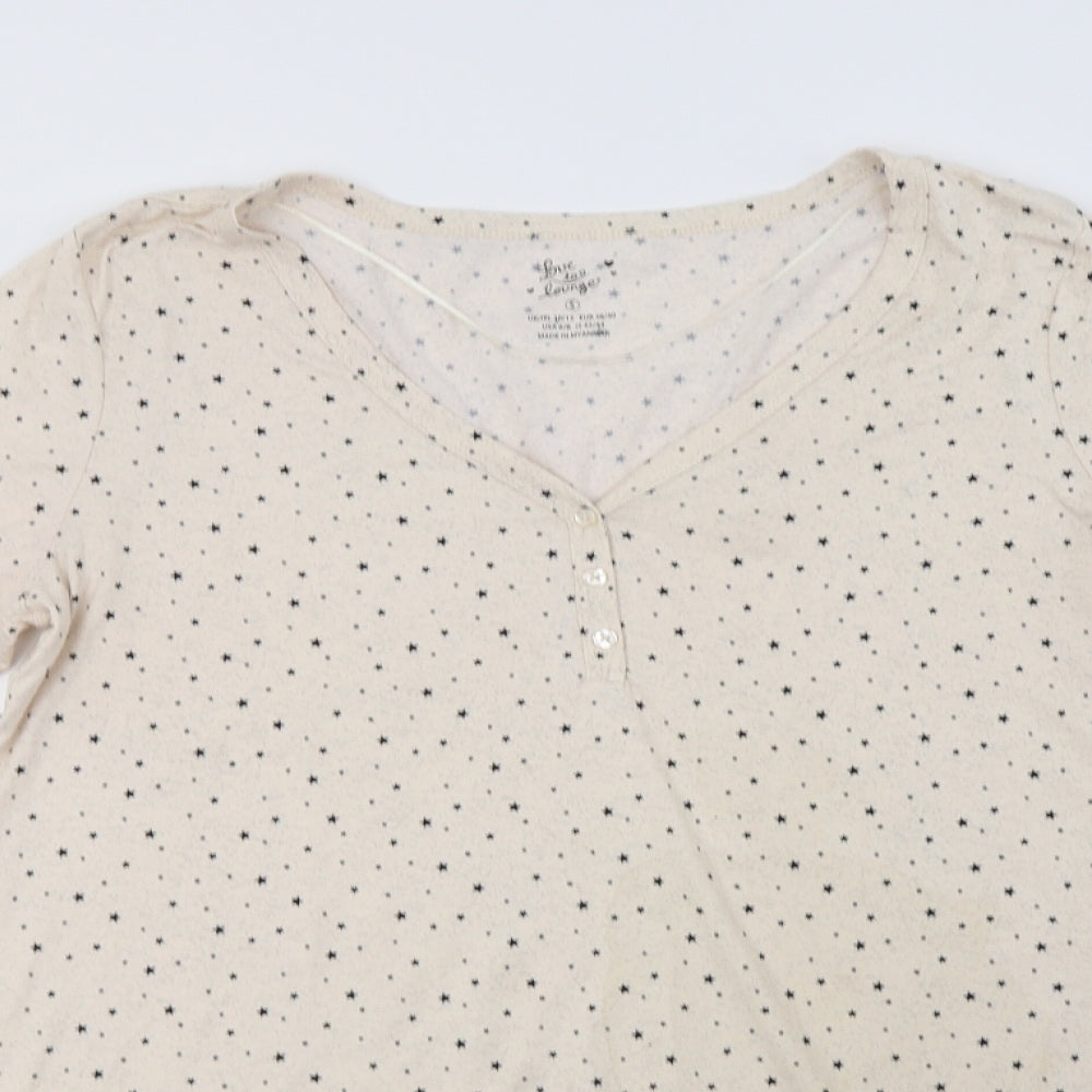Primark Womens Beige Geometric Polyester Chemise Dress Size 12  Button - Star Print