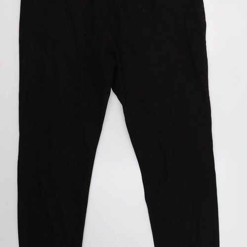 Boohoo Man Mens Black  Cotton Straight Jeans Size 40 L32 in Regular Button
