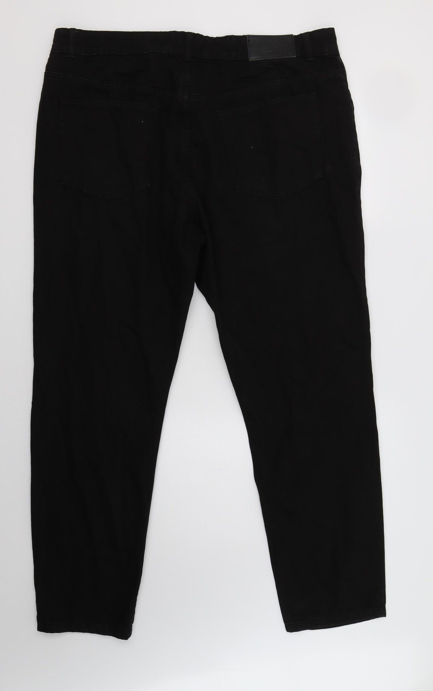 Boohoo Man Mens Black  Cotton Straight Jeans Size 40 L32 in Regular Button