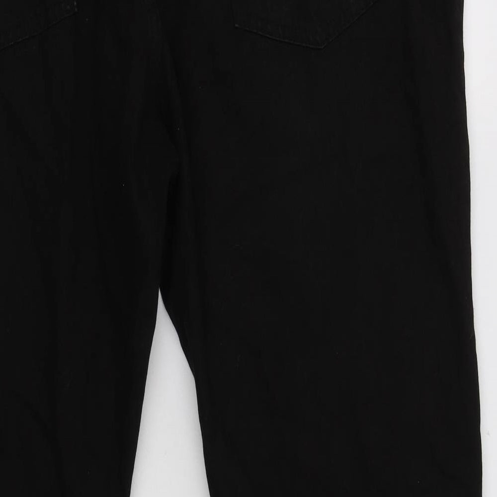 Boohoo Man Mens Black  Cotton Straight Jeans Size 40 L32 in Regular Button
