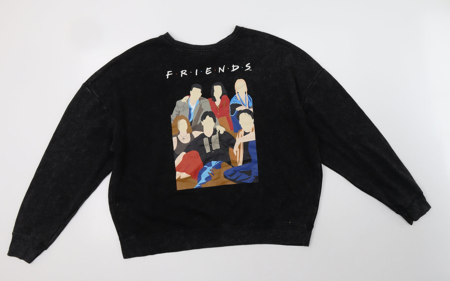 Primark Womens Black  Cotton Pullover Sweatshirt Size XL   - Friends