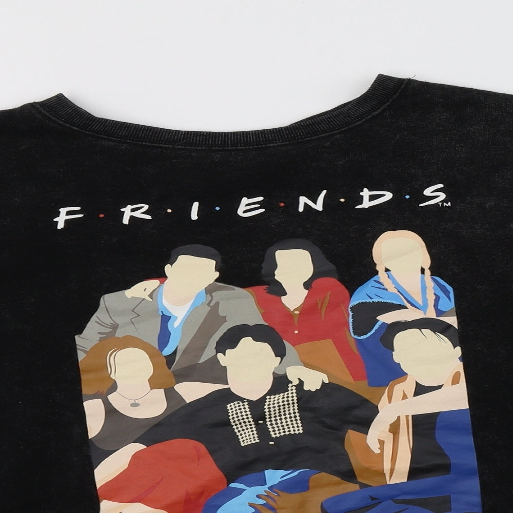 Primark Womens Black  Cotton Pullover Sweatshirt Size XL   - Friends