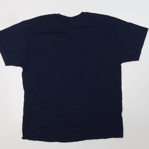 Gildan Mens Blue  Cotton  T-Shirt Size XL Crew Neck