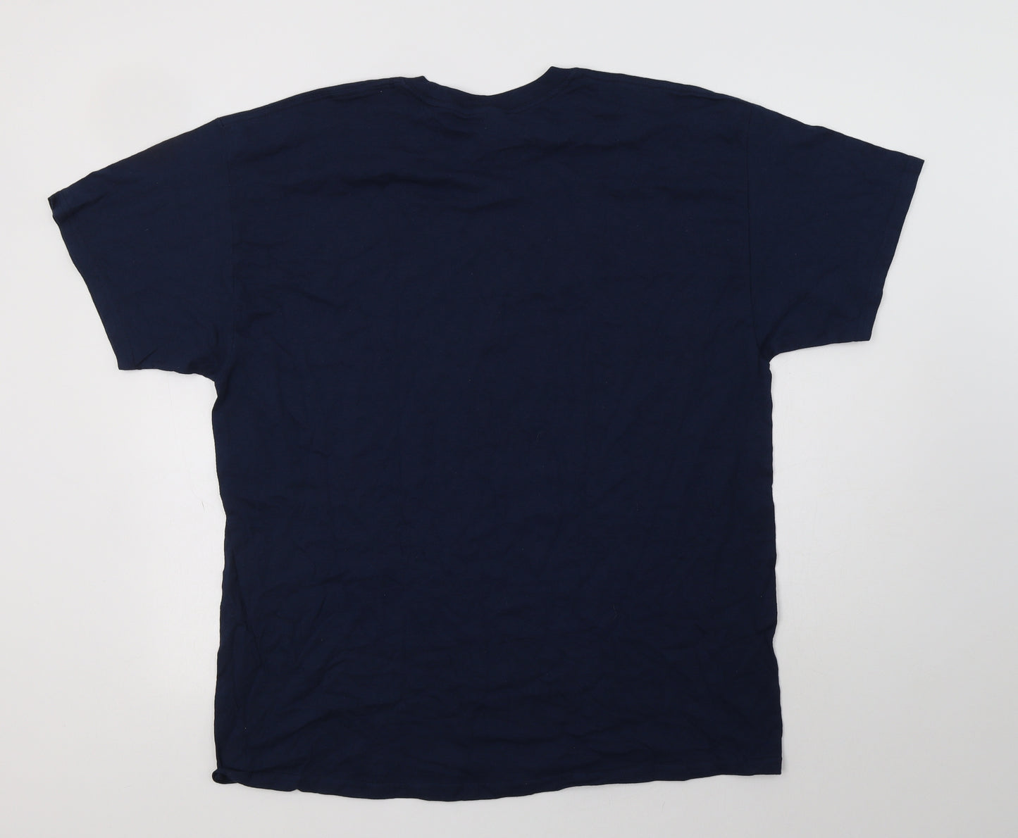 Gildan Mens Blue  Cotton  T-Shirt Size XL Crew Neck