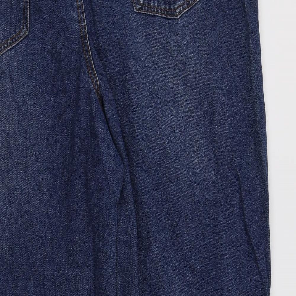 Boohoo Womens Blue  Cotton Boyfriend Jeans Size 20 L30 in Regular Button