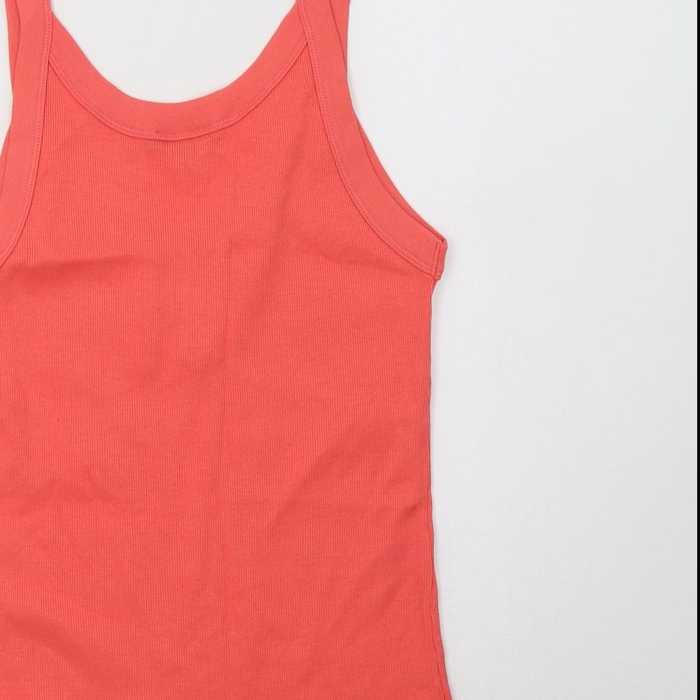 Papaya Womens Pink  Cotton Basic Tank Size 14 V-Neck