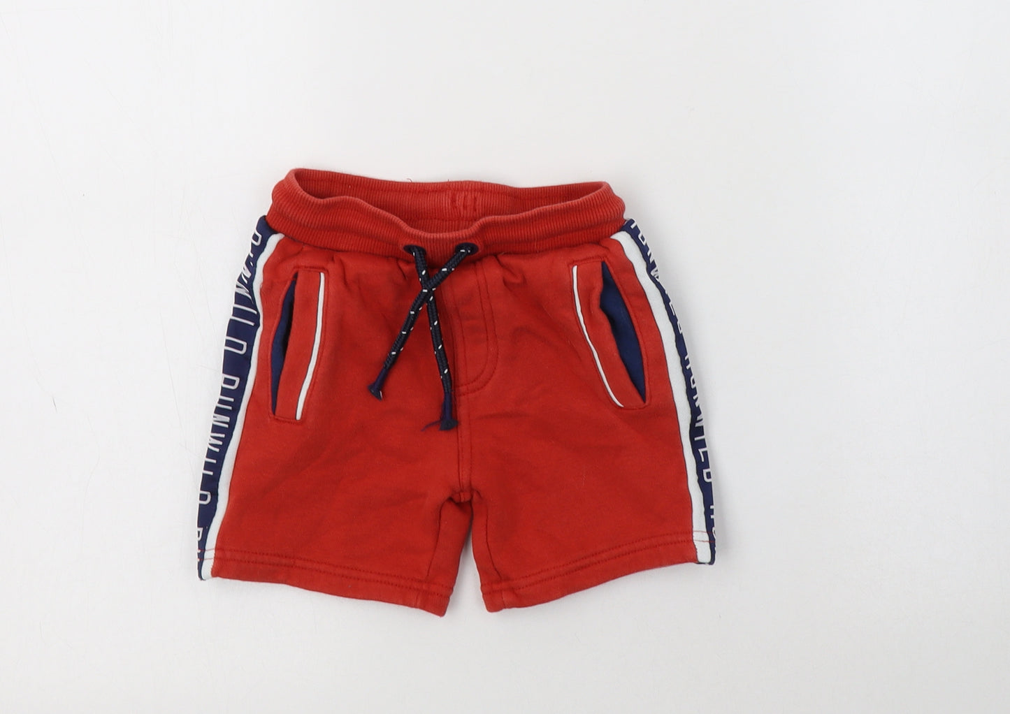 George Boys Red  Cotton Sweat Shorts Size 3-4 Years  Regular Drawstring