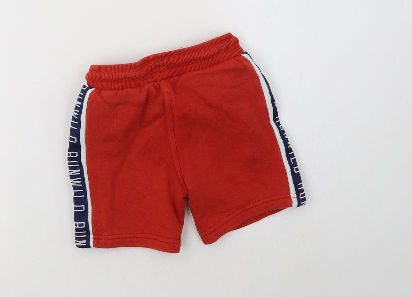 George Boys Red  Cotton Sweat Shorts Size 3-4 Years  Regular Drawstring