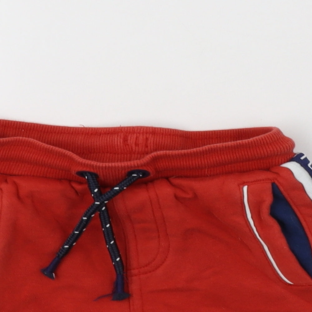 George Boys Red  Cotton Sweat Shorts Size 3-4 Years  Regular Drawstring