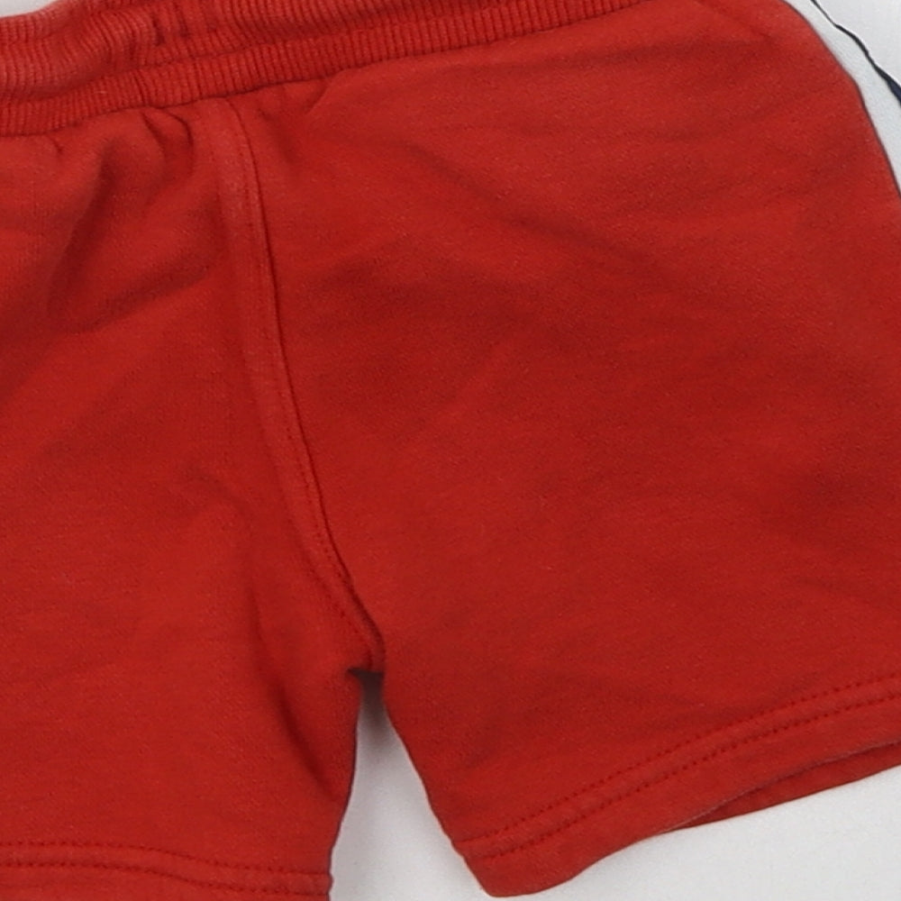 George Boys Red  Cotton Sweat Shorts Size 3-4 Years  Regular Drawstring