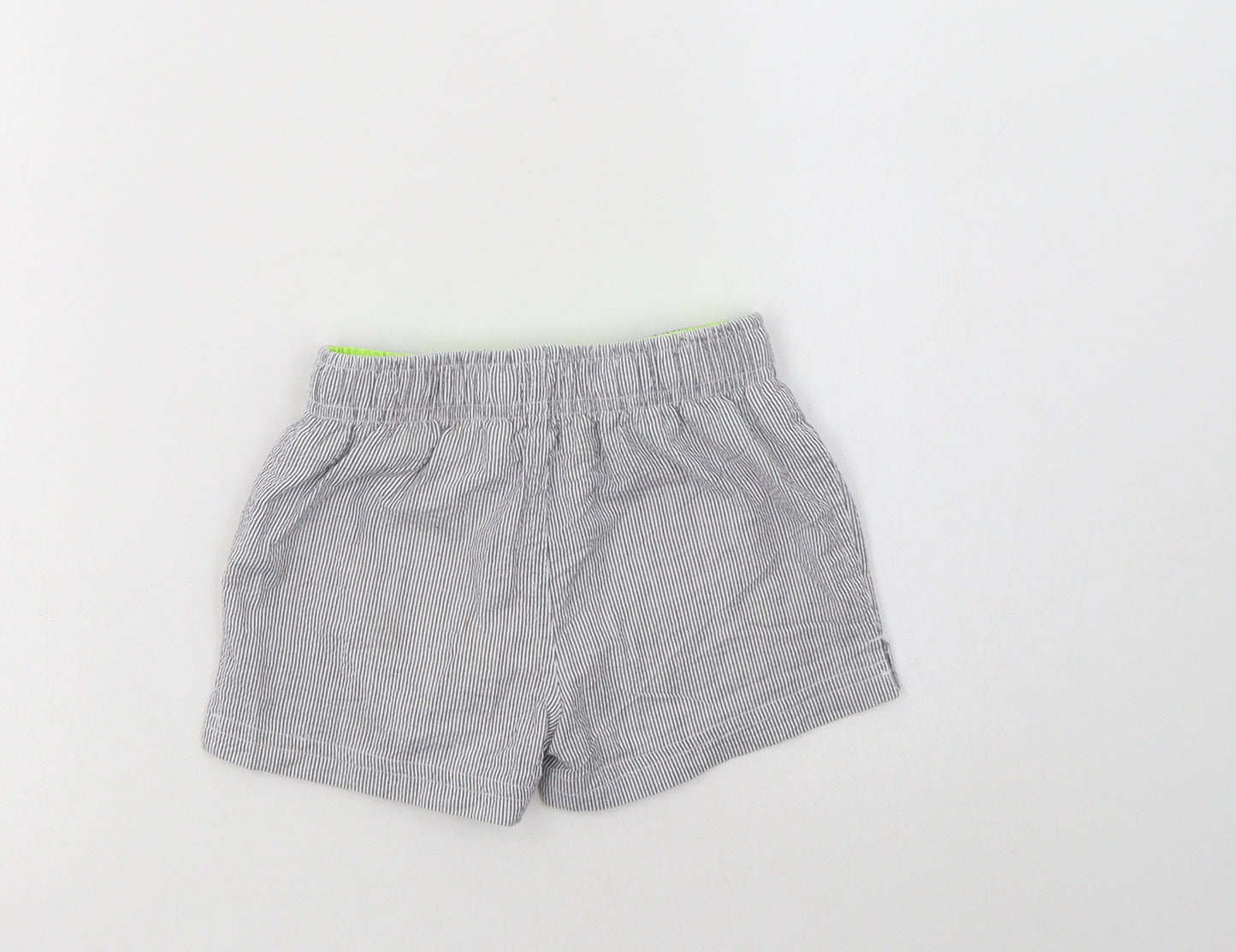 TEX Boys Grey Striped Polyester Bermuda Shorts Size 2-3 Years  Regular Drawstring