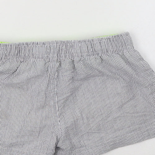 TEX Boys Grey Striped Polyester Bermuda Shorts Size 2-3 Years  Regular Drawstring