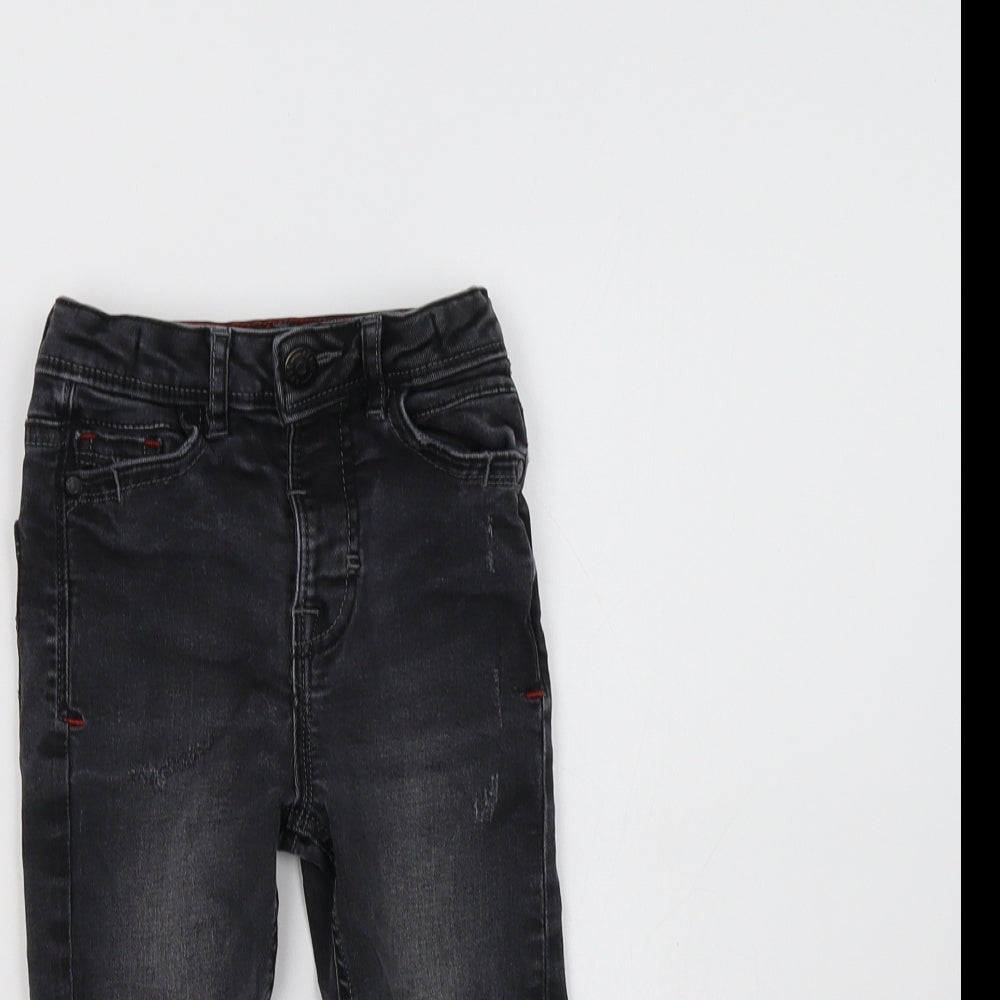 George Boys Grey  Cotton Skinny Jeans Size 3-4 Years  Regular Button