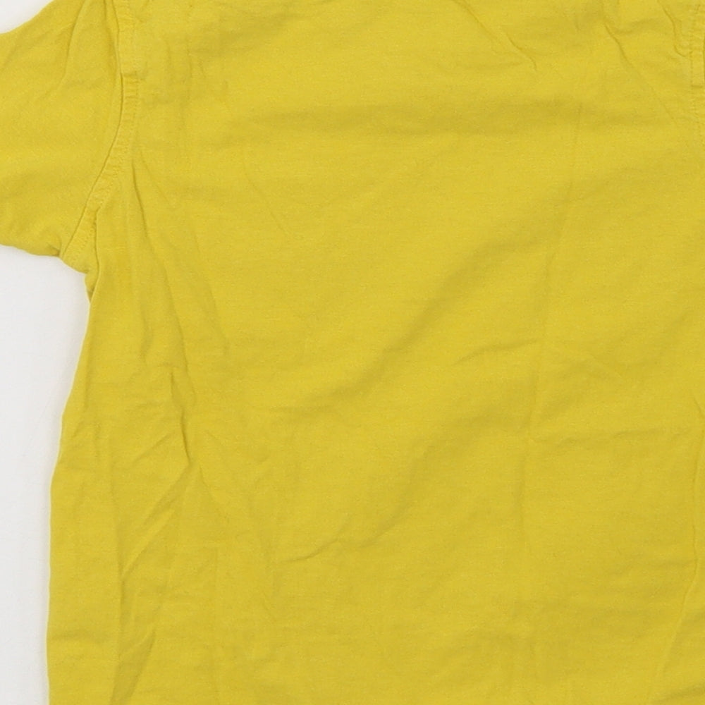George Boys Yellow  Cotton Basic T-Shirt Size 3-4 Years Crew Neck