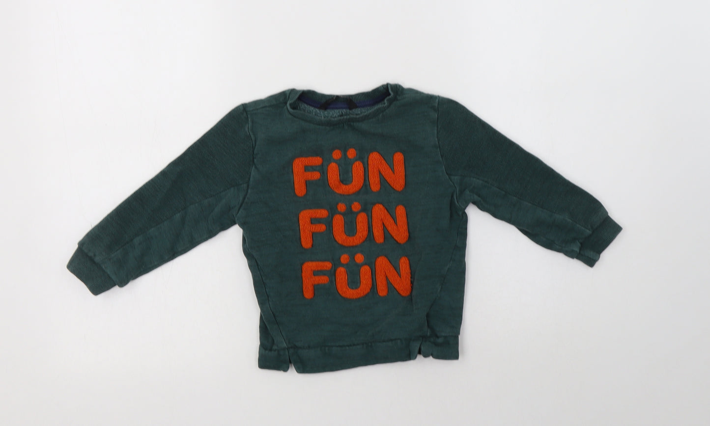 George Girls Green  Cotton Pullover Sweatshirt Size 3-4 Years   - Fun