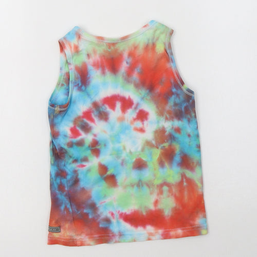 NEXT Girls Multicoloured Batik Cotton Basic Tank Size 5-6 Years Round Neck