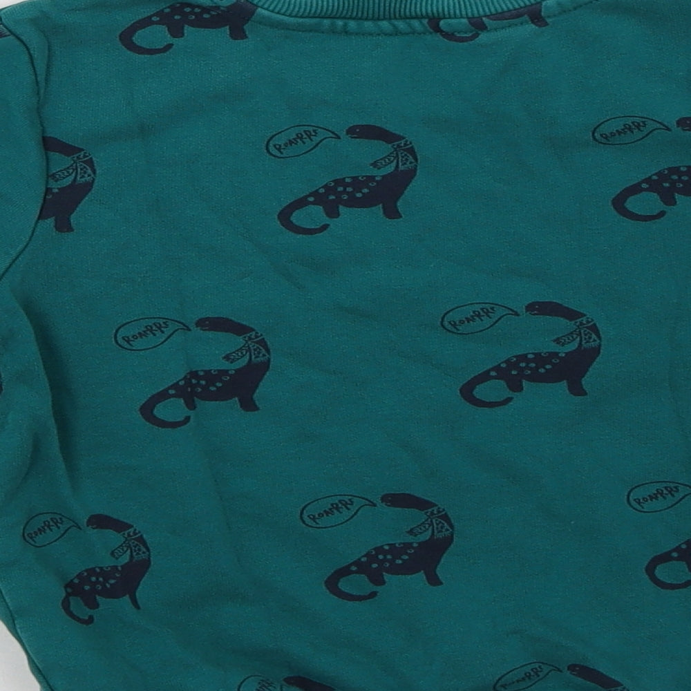 George Girls Green Geometric Cotton Pullover Sweatshirt Size 3-4 Years   - Dino Print