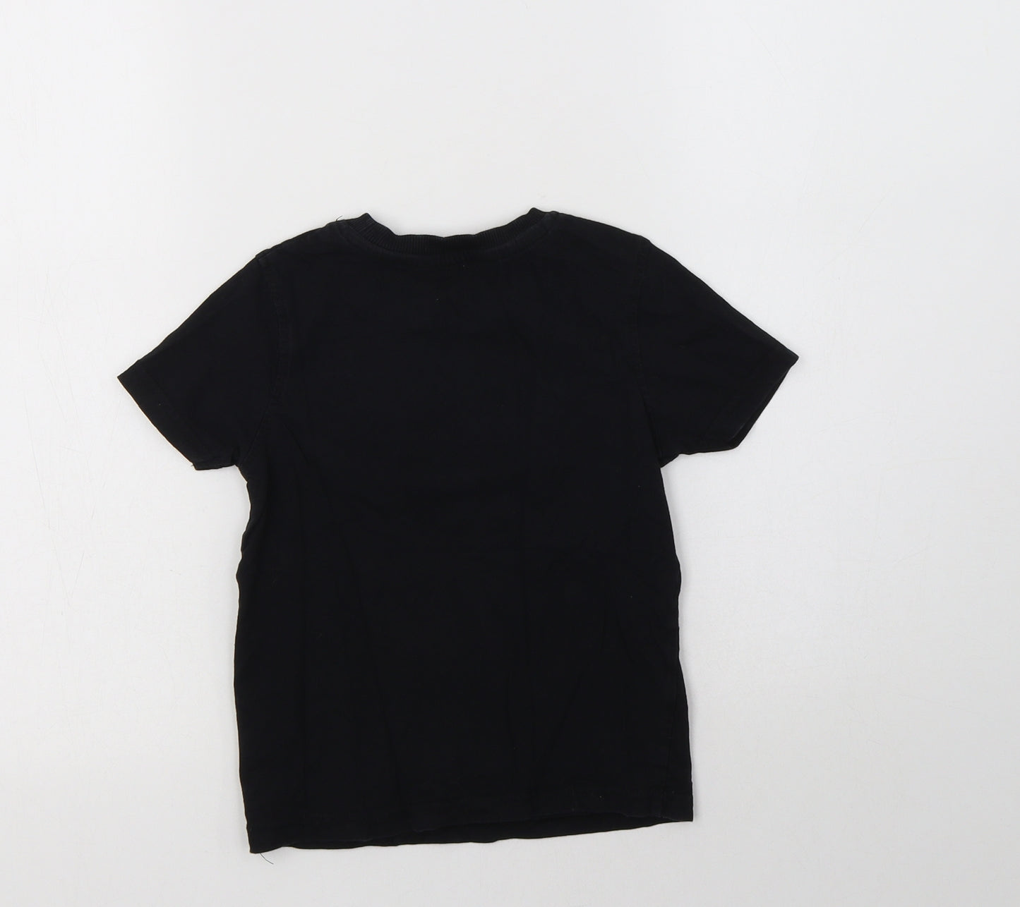 George Boys Black  Cotton Basic T-Shirt Size 3-4 Years Crew Neck  - Football Champ