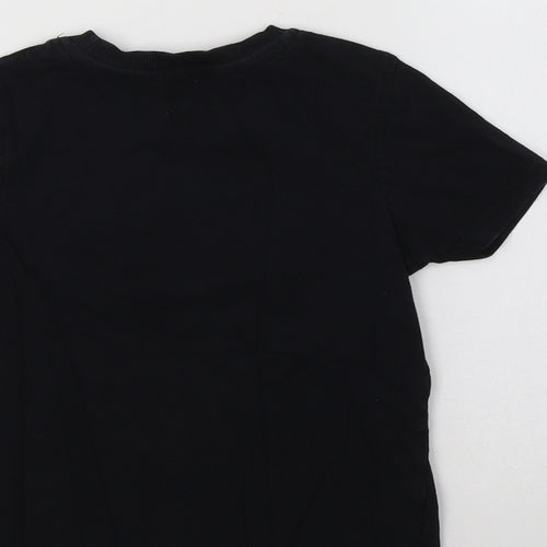 George Boys Black  Cotton Basic T-Shirt Size 3-4 Years Crew Neck  - Football Champ