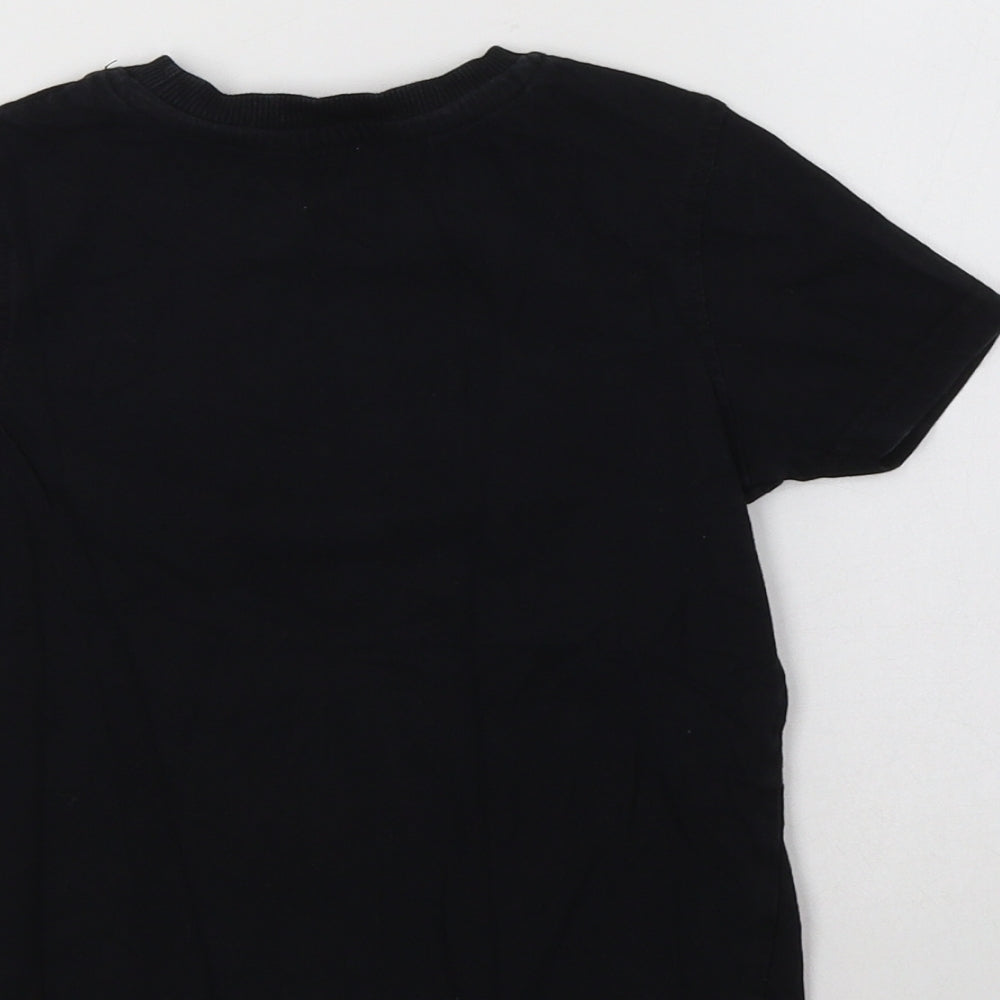 George Boys Black  Cotton Basic T-Shirt Size 3-4 Years Crew Neck  - Football Champ