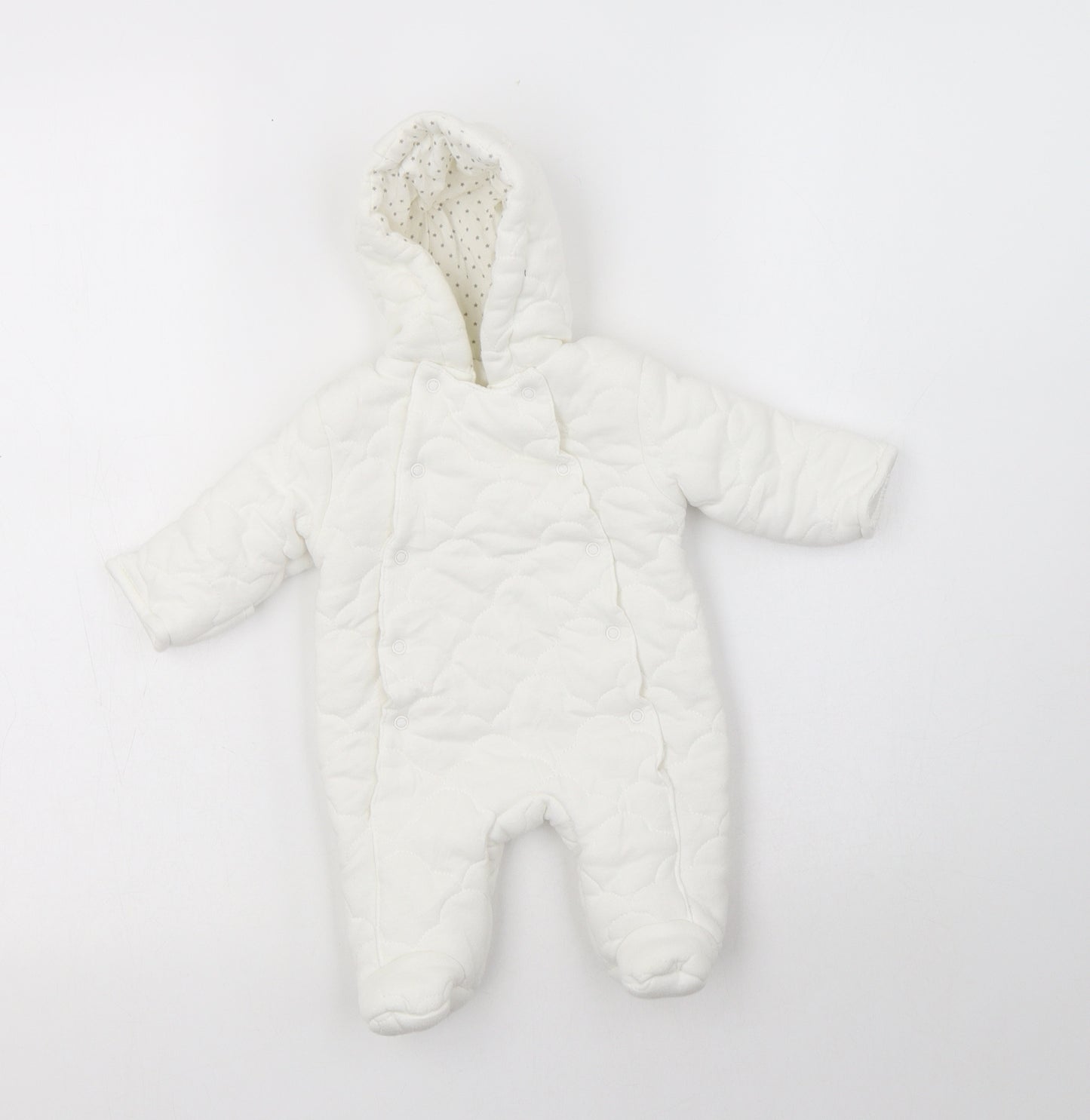 George Baby White    Snowsuit Size 0-3 Months   Snap