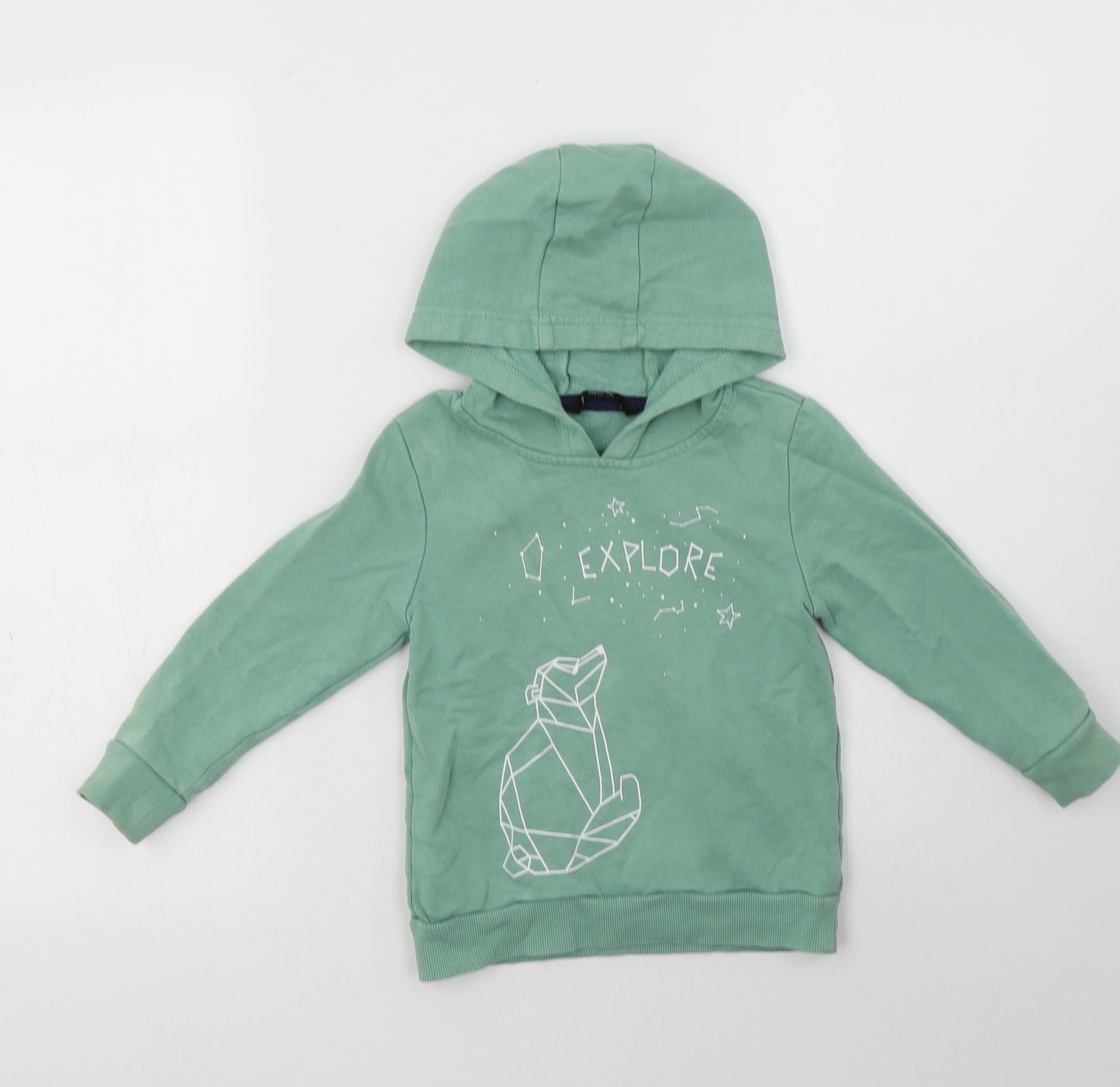 George Girls Green  Cotton Pullover Hoodie Size 3-4 Years   - Explore
