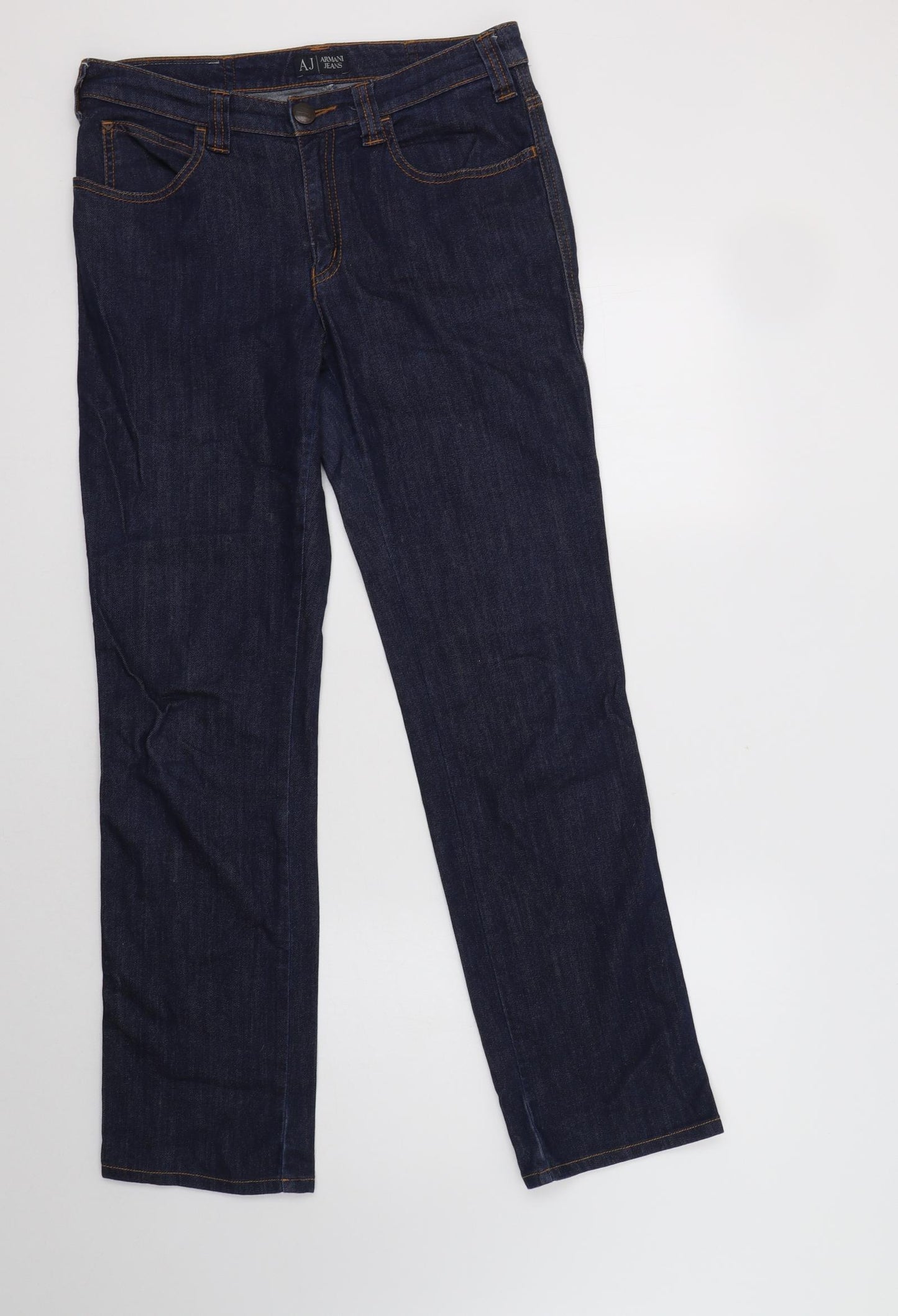 Armani Jeans Mens Blue  Cotton Straight Jeans Size 30 L30 in Regular Button