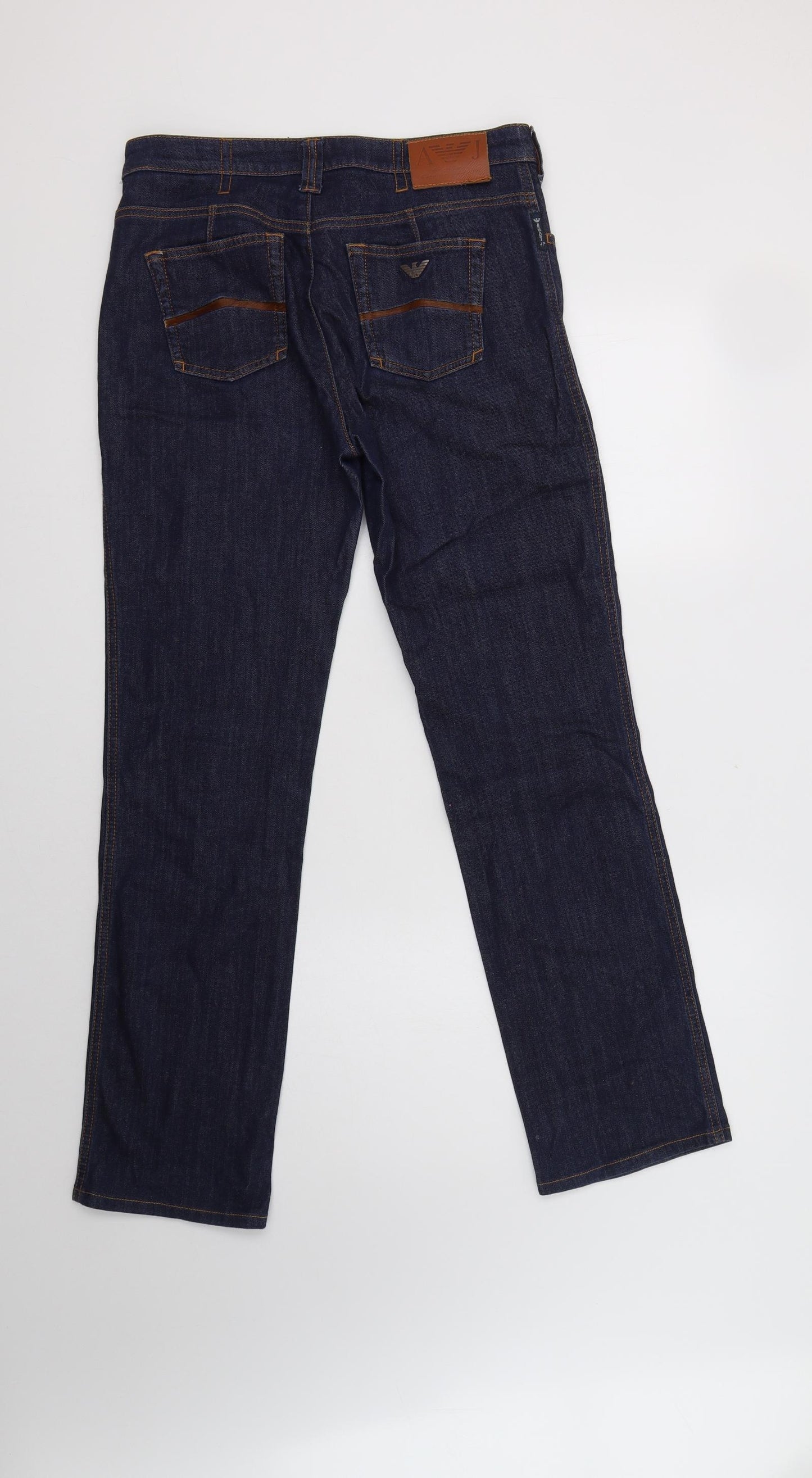 Armani Jeans Mens Blue  Cotton Straight Jeans Size 30 L30 in Regular Button