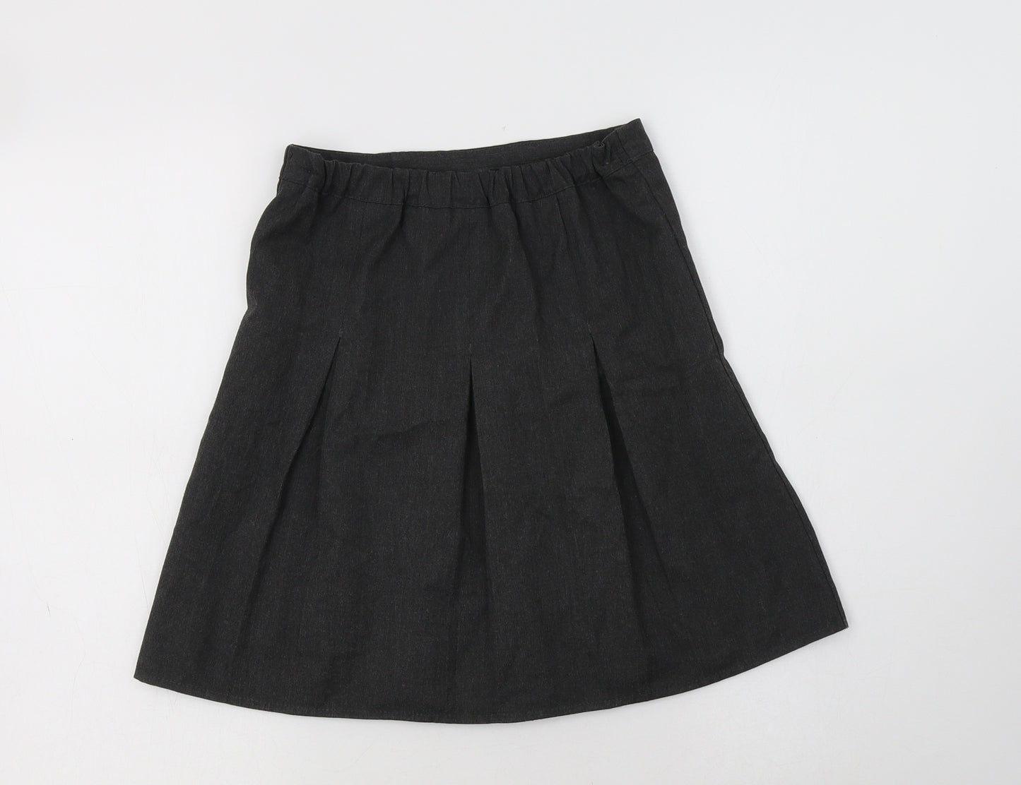 George Girls Grey  Polyester A-Line Skirt Size 8-9 Years  Regular Button - School Wear