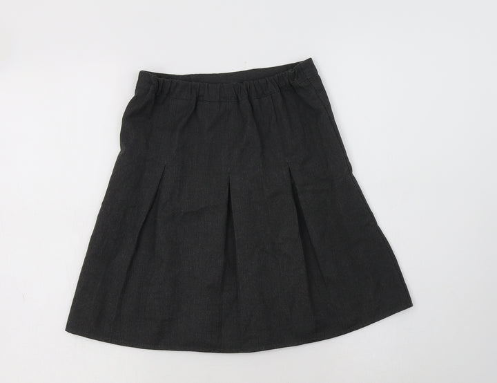 George Girls Grey  Polyester A-Line Skirt Size 8-9 Years  Regular Button - School Wear