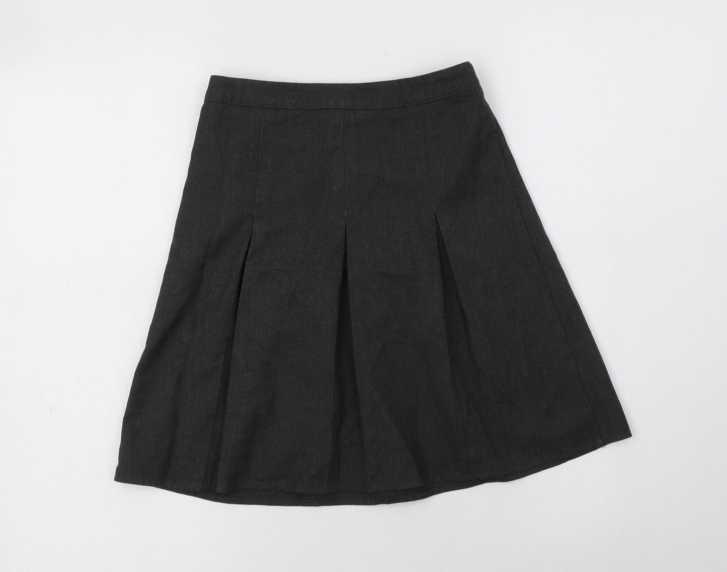 George Girls Grey  Polyester A-Line Skirt Size 8-9 Years  Regular Button - School Wear