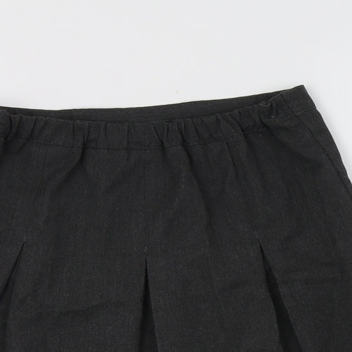 George Girls Grey  Polyester A-Line Skirt Size 8-9 Years  Regular Button - School Wear