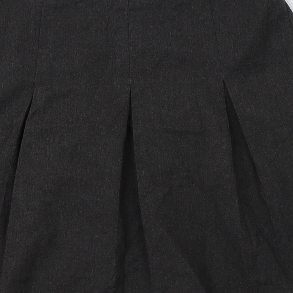 George Girls Grey  Polyester A-Line Skirt Size 8-9 Years  Regular Button - School Wear