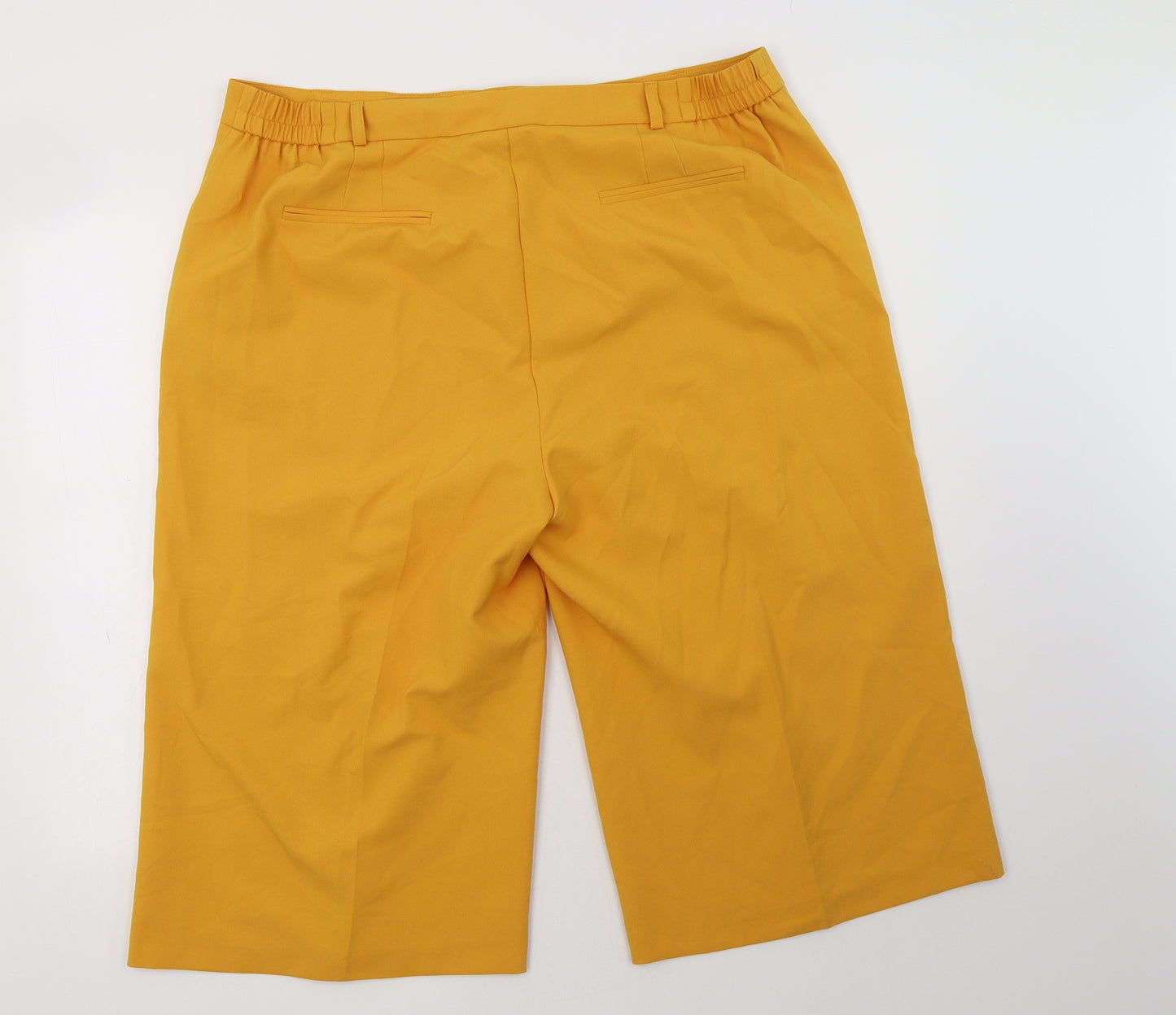 JD Williams Womens Yellow  Polyester Culotte Shorts Size 20 L18.5 in Regular Hook & Eye