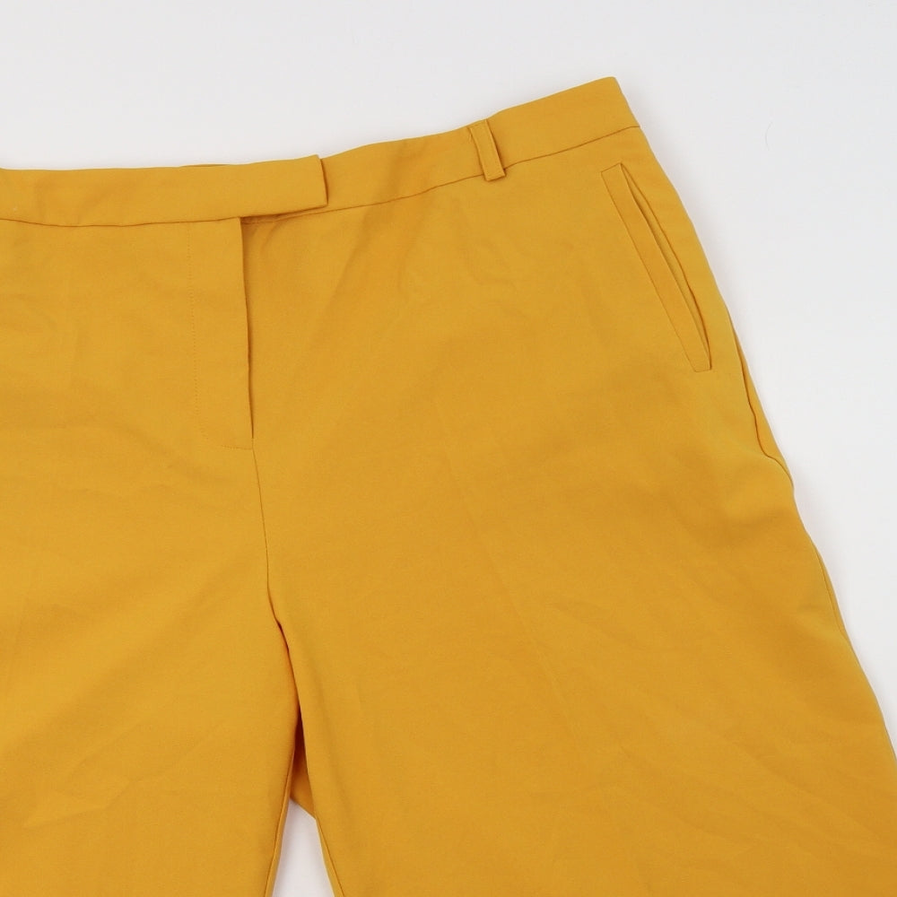 JD Williams Womens Yellow  Polyester Culotte Shorts Size 20 L18.5 in Regular Hook & Eye