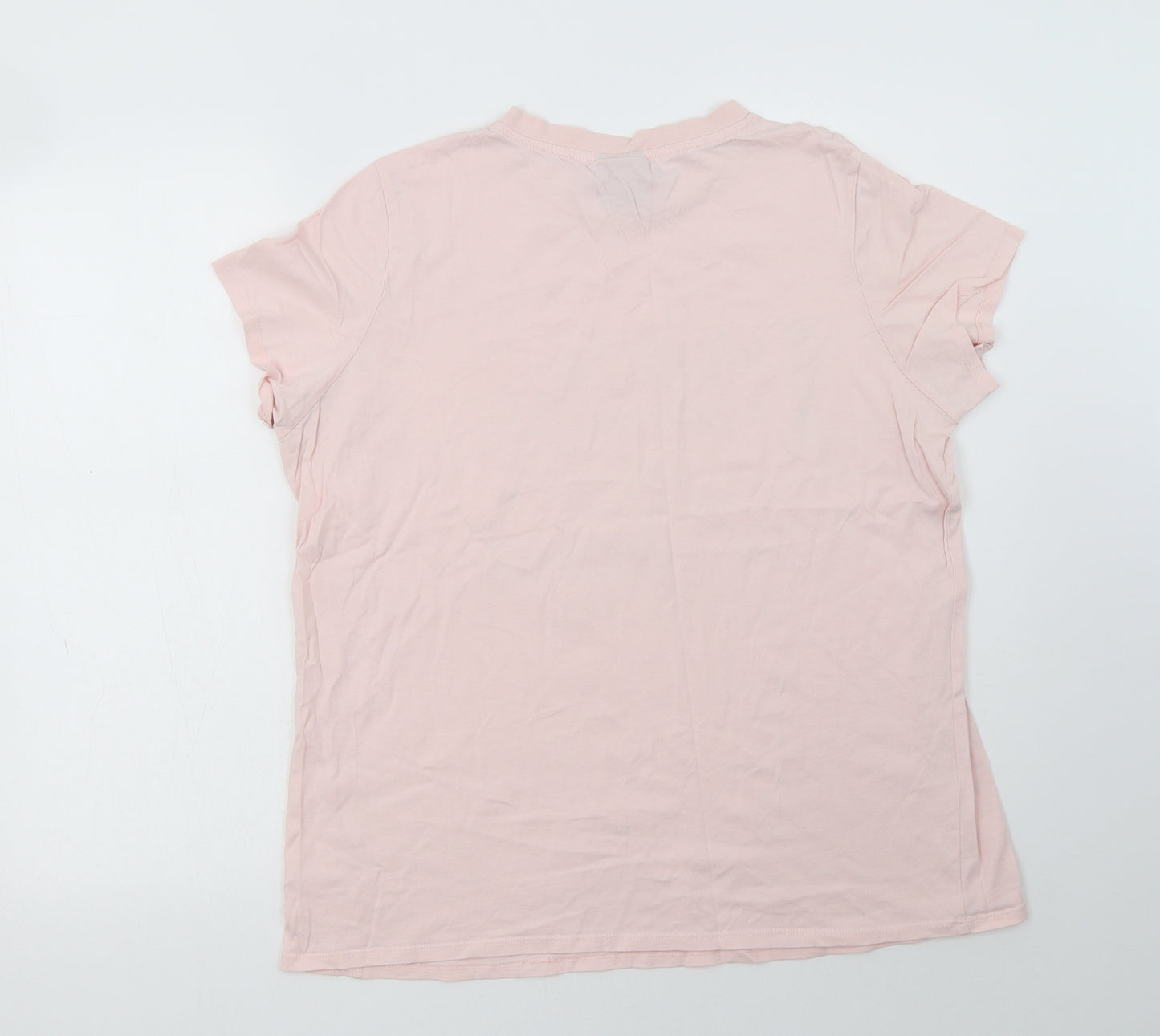 George Womens Pink  Cotton Basic T-Shirt Size 20 Crew Neck - Lyrics
