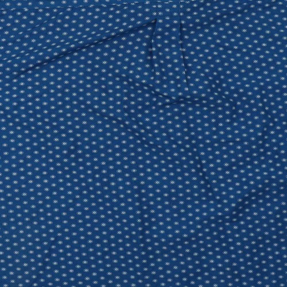 Guinness Mens Blue Geometric Polyester  Button-Up Size 3XL Collared Button