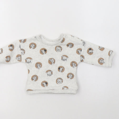 George Baby Grey Geometric Polyester Pullover Jumper Size 0-3 Months  Snap - Disney Characters
