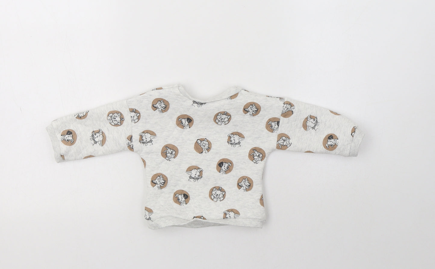 George Baby Grey Geometric Polyester Pullover Jumper Size 0-3 Months  Snap - Disney Characters