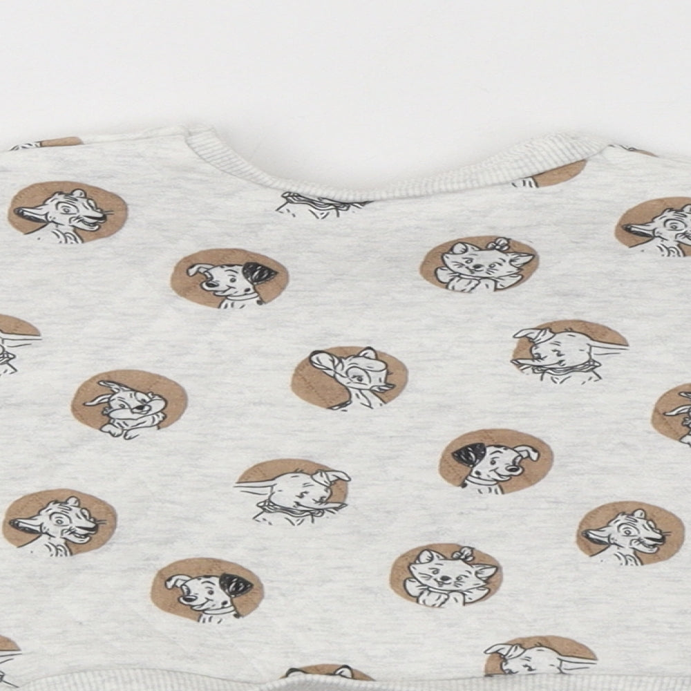George Baby Grey Geometric Polyester Pullover Jumper Size 0-3 Months  Snap - Disney Characters